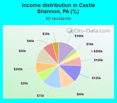 Income distribution in Castle Shannon, PA (%)