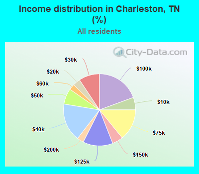 Income distribution in Charleston, TN (%)