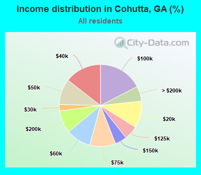 Income distribution in Cohutta, GA (%)
