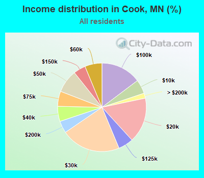 Income distribution in Cook, MN (%)