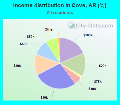 Income distribution in Cove, AR (%)