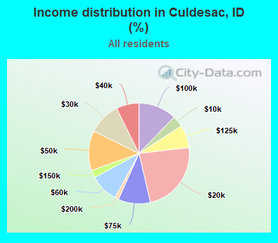 Income distribution in Culdesac, ID (%)