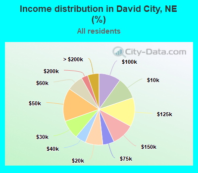 Income distribution in David City, NE (%)