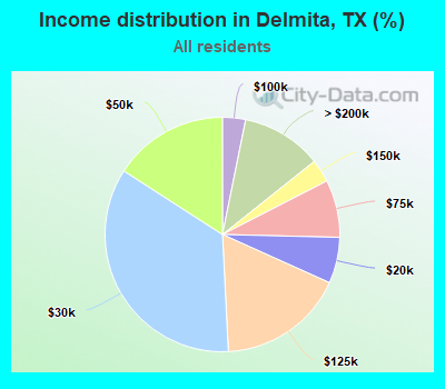 Income distribution in Delmita, TX (%)