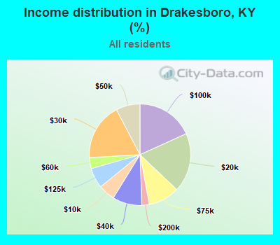 Income distribution in Drakesboro, KY (%)