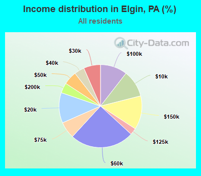 Income distribution in Elgin, PA (%)