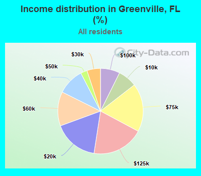 Income distribution in Greenville, FL (%)