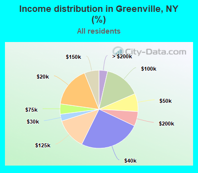 Income distribution in Greenville, NY (%)