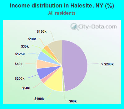 Income distribution in Halesite, NY (%)