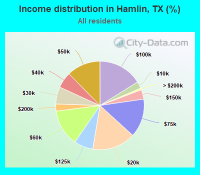 Income distribution in Hamlin, TX (%)