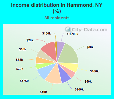 Income distribution in Hammond, NY (%)