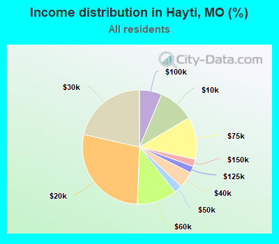 Income distribution in Hayti, MO (%)