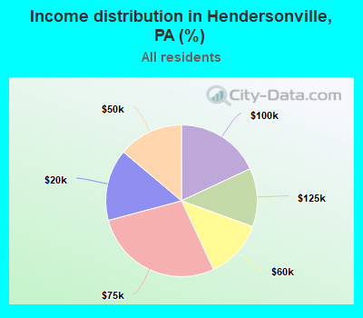 Income distribution in Hendersonville, PA (%)