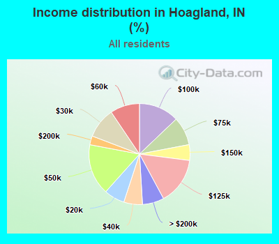 Income distribution in Hoagland, IN (%)