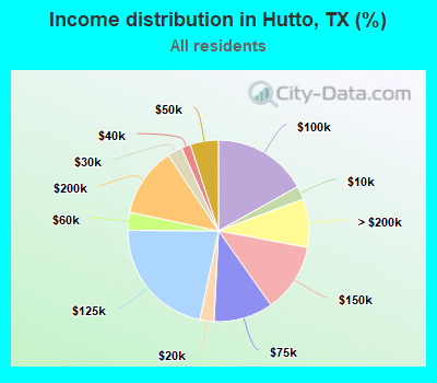Income distribution in Hutto, TX (%)
