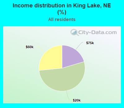 Income distribution in King Lake, NE (%)