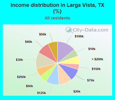 Income distribution in Larga Vista, TX (%)