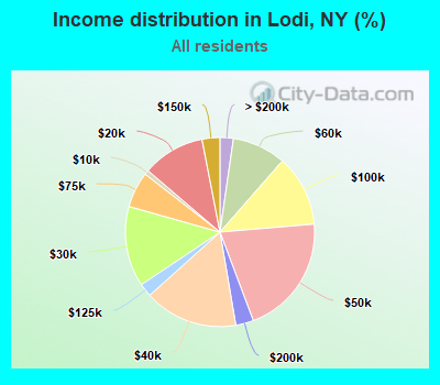 Income distribution in Lodi, NY (%)