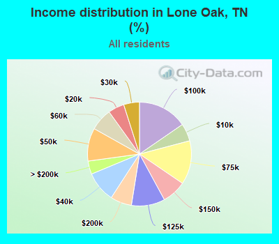 Income distribution in Lone Oak, TN (%)