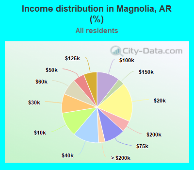 Income distribution in Magnolia, AR (%)