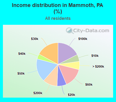 Income distribution in Mammoth, PA (%)