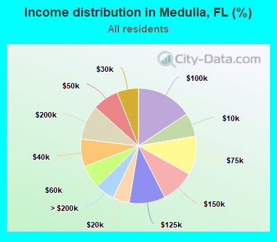 Income distribution in Medulla, FL (%)