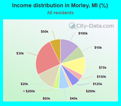 Income distribution in Morley, MI (%)