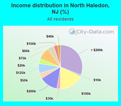 Income distribution in North Haledon, NJ (%)