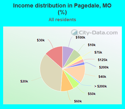 Income distribution in Pagedale, MO (%)