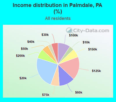 Income distribution in Palmdale, PA (%)