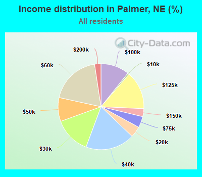 Income distribution in Palmer, NE (%)