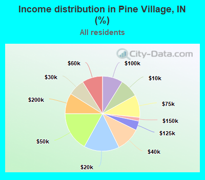 Income distribution in Pine Village, IN (%)
