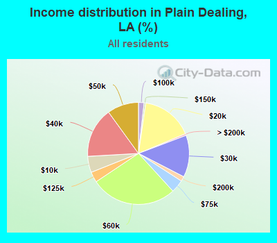 Income distribution in Plain Dealing, LA (%)