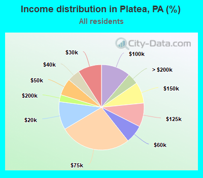 Income distribution in Platea, PA (%)