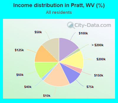 Income distribution in Pratt, WV (%)