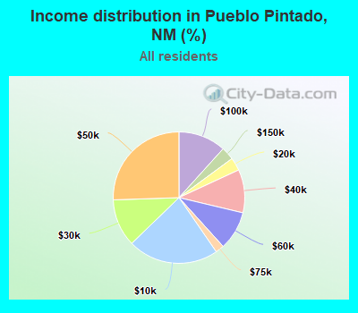 Income distribution in Pueblo Pintado, NM (%)