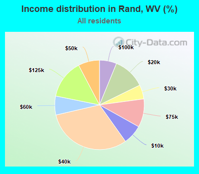Income distribution in Rand, WV (%)