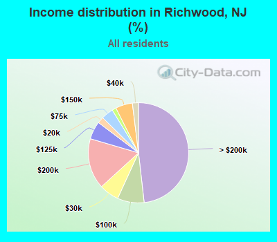 Income distribution in Richwood, NJ (%)