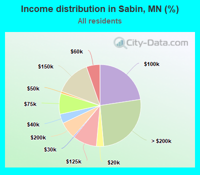 Income distribution in Sabin, MN (%)