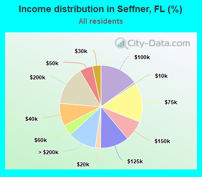 Income distribution in Seffner, FL (%)