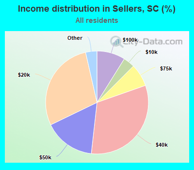 Income distribution in Sellers, SC (%)