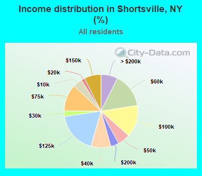 Income distribution in Shortsville, NY (%)