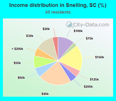 Income distribution in Snelling, SC (%)