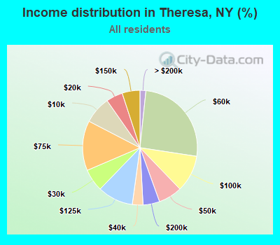 Income distribution in Theresa, NY (%)