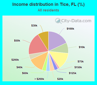 Income distribution in Tice, FL (%)