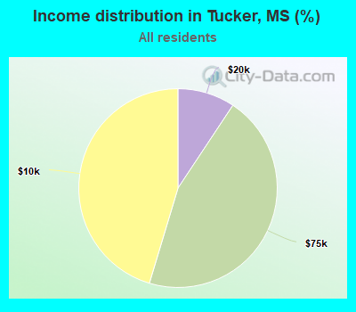 Income distribution in Tucker, MS (%)