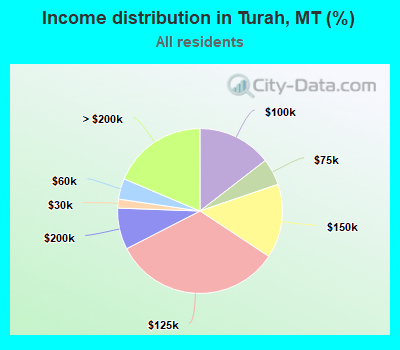 Income distribution in Turah, MT (%)