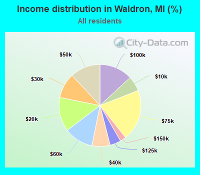 Income distribution in Waldron, MI (%)