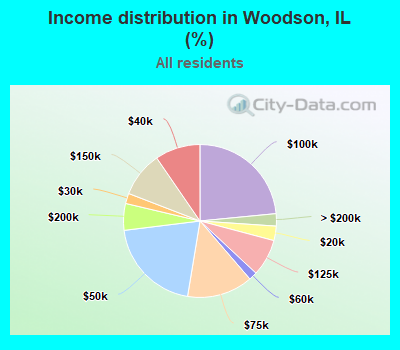 Income distribution in Woodson, IL (%)