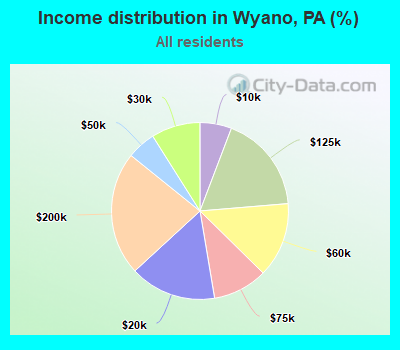 Income distribution in Wyano, PA (%)